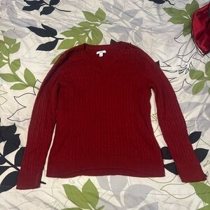 Croft & Barrow Deep Red V-Neck Sweater
